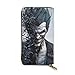 Produktbild XCNGG Die Joker Brieftasche RFID Blocking Echtleder Zip-Around Brieftaschen Geldbörse Reisetasche um Kartenhalter Organizer Clutch Bag