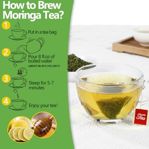Premium Moringa Tea,135 Tea Bags/7.15OZ,100% Pure Moringa Leaves,Natural & No Additives. - Image 5