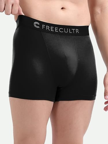 Image of Freecultr Men's Underwear Micromodal Airsoft Trunk - Anti Bacterial, No Itch, No Chafing, Sweat Proof & Ultra Soft Fabric (Pack of 4) | Mens Underwear Combo Pack of 4
