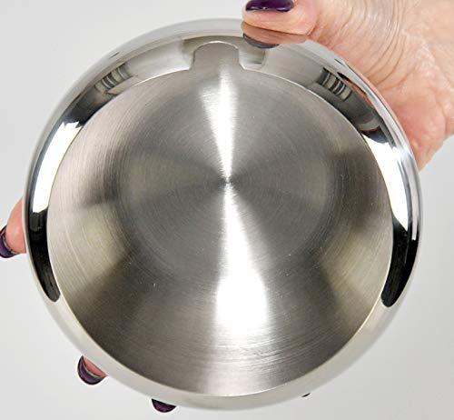 Home-X Stainless-Steel Sugar Bowl With Spoon, Dish With Lid And Spoon, Seasoning Bowl With Lid, 1 ½” Cup Capacity, 2 ½” L X 4 ½”Dia, Silver #TOP5