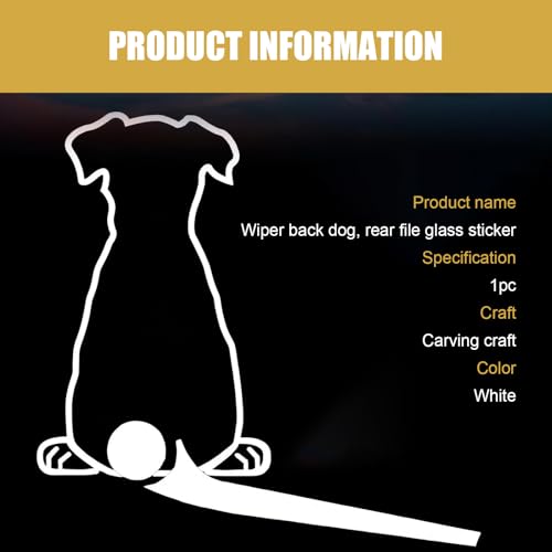 Image of Shakas Dog Rear Windshield Stickers, Cute Dog Wagging Tail Back Design Engraved Decorative Rear Windshield Wiper Stickers, Creative Modification Accessories, Suitable for Most Cars (White)
