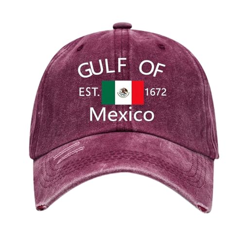 Chapeau de protection solaire Mexique imprimé floral élégant casquette décontractée pour activités de plein air plage, Rouge, Taille unique