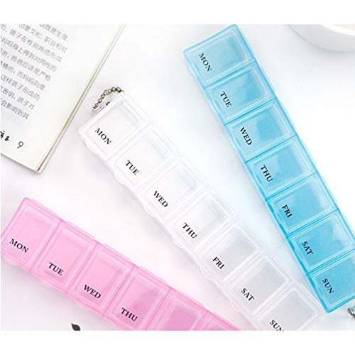 DOITOOL 2Pcs Semanal Pill Boxes Titulares Girado 7 Slot Vitamina Organizador Caso Recipiente Pílula