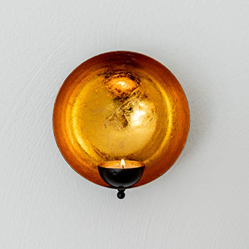 Teelichthalter Wand gold 2er Set, Wanddeko Metall, Deko Wohnzimmer, Deko gold für Weihnachten – Bild 7