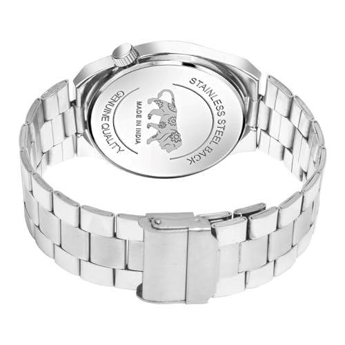 Image of PAPIO Men's Quartz Analogue Watch, Silver Stainless Steel Band, Round Dial with Date Display