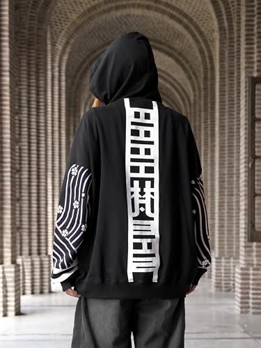 Image of ComicSense.xyz Unisex Tokyo Revengers Anime Oversized Solar Hoodie for Men and Women, Brahman Printed Drop Shoulder Cosplay Anime Hoodies