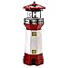 LED Solar Leuchtturm 28 cm Garten Deko Leuchtfeuer Rot Weiß Gartendeko Beleuchtung Mit Dämmerungssensor Solarbeleuchtung Gartendekoration
