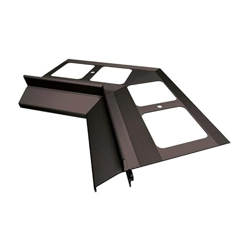 Renoplast® Esquina interior de aluminio 135° para perfil de alero K40 Grafito | Acabado de terrazas y balcones | Suelos de baldosas sobre mortero adhesivo | Sistemas de drenaje de agua Perfil angular