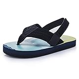 KRABOR Boys Flip Flops Sandals with Back Strap ,Aqua Green, 13/1 M US Little Kid 195 mm