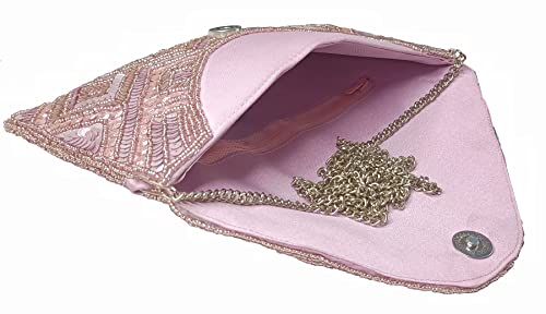 Image of DUCHESS Women's Hand Embroidered Envelope Clutch -Bridal Ethnic Traditional Casual Purse /Clutch /Handbag (23 L x 2.5 W x 13H cm)