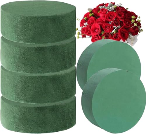 Tholire Round Floral Foam for Fresh Flower Arrangements – 6 Pack Floral Foam – Water-Absorbing Flower Block for Bouquets, Crafts, Centerpieces – Easy to Cut & Shape