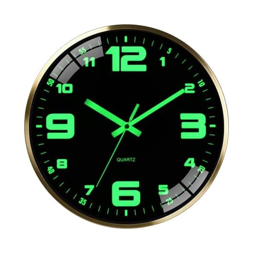 Scnfed This 12 inch wall Clock Features a Beautiful Metal Frame, Nighttime Illumination, a Silent
