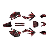 Kalair GFX Graphics Kit for Honda CRF250R (2004-2009) TWITCH Series Red 09 Mil - Dirt pit bike motorcycle stickers, dirtbike racing automotive decal motocross accessories no-plastics