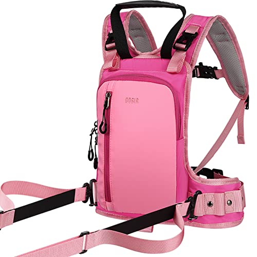 Arnés de esquí para niños QOGIR: aprenda a Esquiar de Forma Segura y enséñele a su Hijo el Control de la Velocidad del esquí, arnés de Entrenamiento para esquí con Mini Mochila y Correa retráctil
