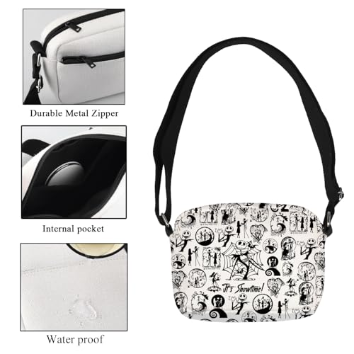 CMNIM Jack and Sally Crossbody Bag Nightmare Skull Inspired Gifts for Horror Movie Fans Skull Shoulder Bag3