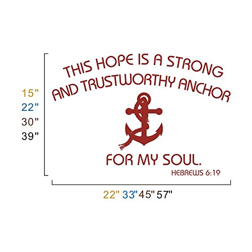 Mairgwall Anchor For My Soul - This Hope Is A Strong.vinyl Wall Scripture Bible Quote Decal (Black, Small) #TOP2