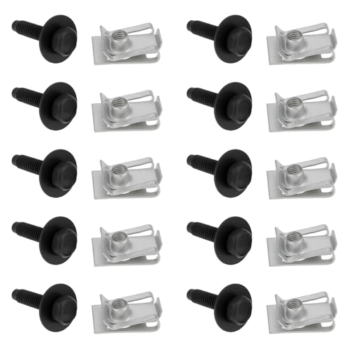 OTOTEC Kit de 20 Vis de Fixation M6 pour Cache-Moteur de Voiture (5,7 X 22,9 Mm Et 15 X 22,6 Mm) Compatible avec Renault