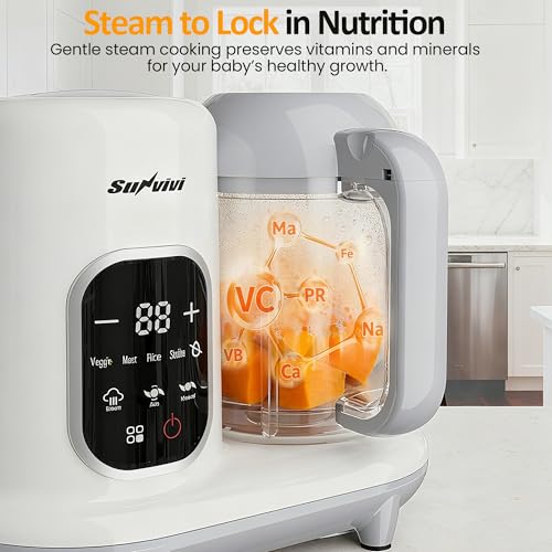 Image of Sunvivi aby food processor White