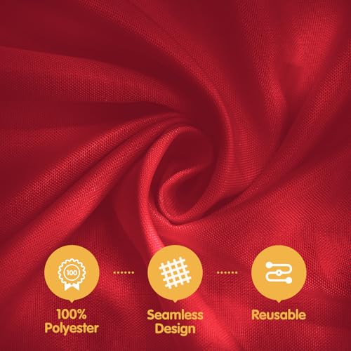 Image of BRILLMAX 8 Pack Burgundy Tablecloths 60 x 126 Inch for 8ft Rectangle Tables - 150 GSM Polyester Fabric, 15 inch Standard Drop, Water, Stain & Wrinkle Resistant Cloth Cover for Wedding Dining Buffet