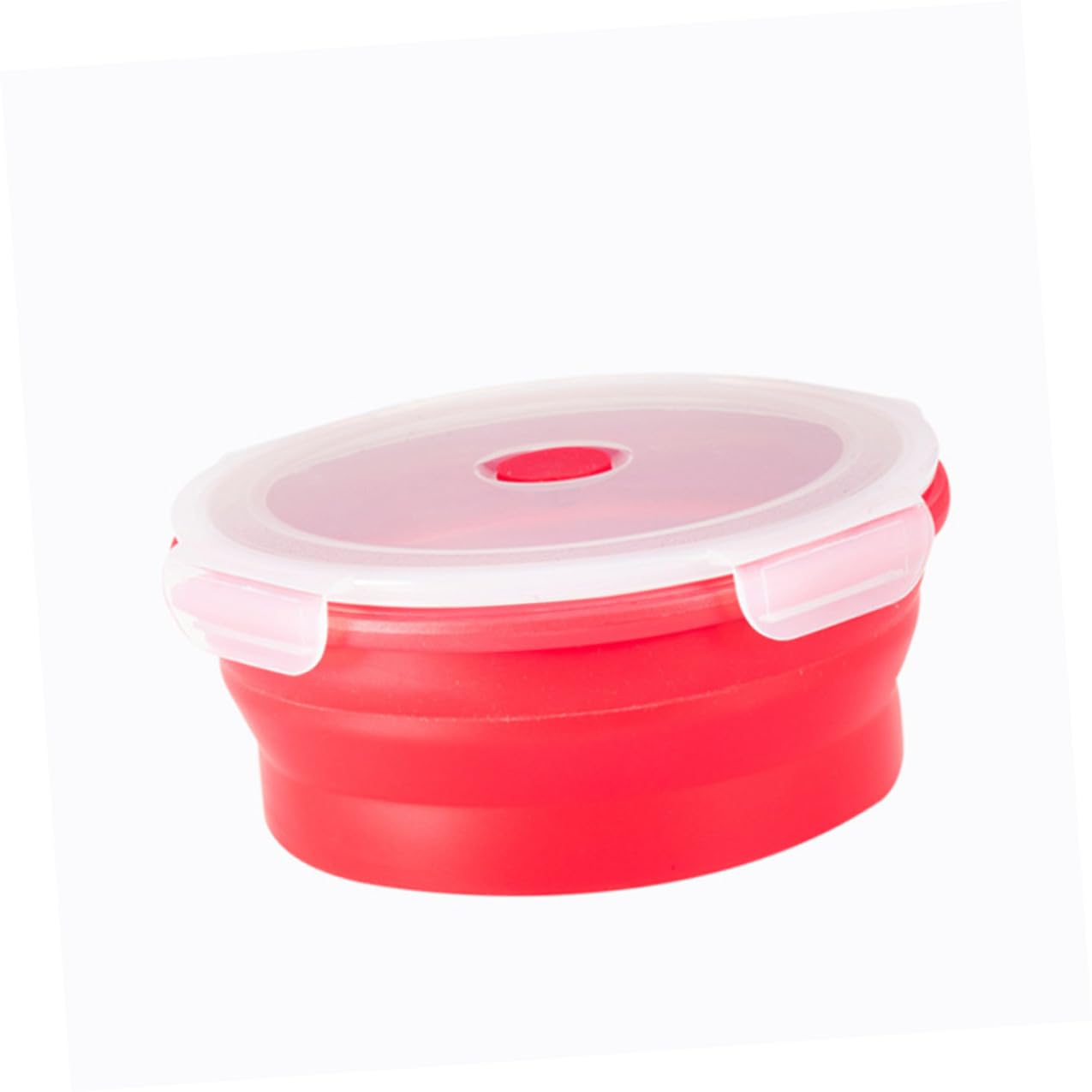 Set 4 Pezzi Contenitori Alimentari in Silicone Pieghevole 400-1200ml Lunch Box Tondo Sicuro Microonde per Pranzo All'aperto e Campeggio Colore Casuale
