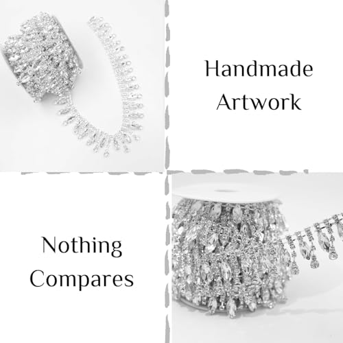 Cadena de diamantes de imitación para reparar ropa y decorar vestidos 5