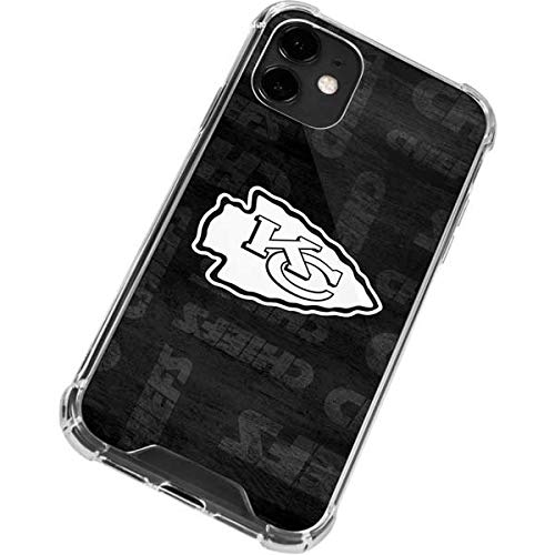 Skinit Clear Phone Case Compatible with iPhone 12 - Officially Licensed NFL Kansas City Chiefs Black & White Design