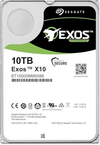 Image of Seagate Exos X10 10TB Internal Hard Drive HDD - 3.5 Inch 6Gb /s 7200 RPM 128MB Cache for Enterprise, Data Center - Frustration Free Packaging (ST10000NM0086)