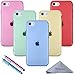 Wisdompro iPhone 7 Case, iPhone 8 Case, 5 Pack Bundle of Clear Jelly Colorful Soft TPU Gel Slim Fit Protective Case Cover for Apple iPhone 7, iPhone 8 (Blue, Aqua Blue, Hot Pink, Yellow, Red)
