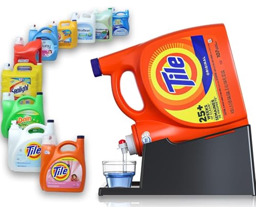 Liquid Laundry Detergent Holder Stand with Drip Tray - 1 Pack - Black