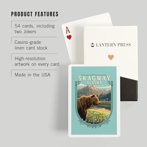 Lantern Press Naipes Póker 52 Cartas Estilo Skagway Alaska miniatura 3