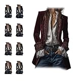Eynuo Pirate Jacket Women, Velvet Jacket Women Vintage Long Sleeve Renaissance Open Front Cardigan Long Victorian Coat