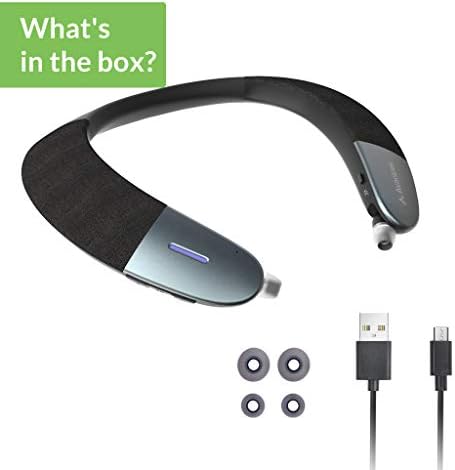 Avantree Wearable Wireless Speaker, Bluetooth 5.0, aptX HD, Low Latency, Personal Neckband Speakers with Retractable Earbuds, Superb Audio Quality, 3D Surround Stereo for Music TV - Torus (NB05)