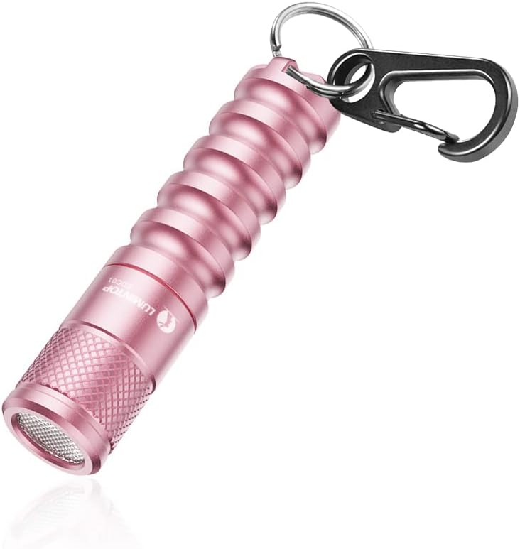 LUMINTOP EDC01 Pink Keychain Flashlight 120 Lumen AAA Flashlight 32 Hours Long Lasting IPX-8 Waterproof EDC Light for Everday