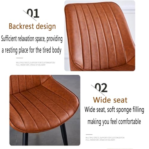 Chaise tapissée rétro en similicuir haut de gamme et structure métallique