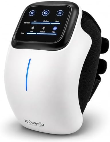 Careella Masseur de genou sans fil – Chauffant, rechargeable, rég...