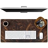 ELIZO Personalized Custom Desk Pad Set Real Leather Desk Mat Mouse Pad Unique Gifts for Him Her Leather Gifts for Men Women Engraved Embossed Monogrammed Corporate Gifts