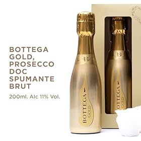 Bottega Gold Prosecco Gift Set - Bottega Gold DOC 200ml, 11% ABV, Scented Candle & Luxury Bath Roses, Pamper Gifts For Women - Alcohol Gift Sets for Ladies, New Mum Gifts, Christmas – BEAMS INTERNATIONAL