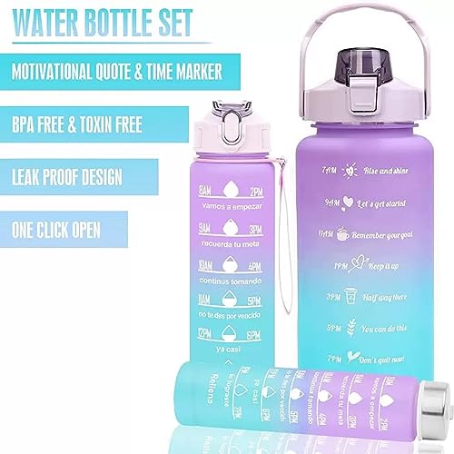 Image of Motivational Gallon with Time Marker WATER BOTTLE 2000 ml Water 2000 ml Bottle With Drinking Glass (Pack of 1, Multicolor, Silicone)