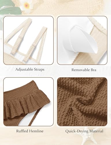 Migu Girls Swimsuits with Ruffled Hem Cute Bikini 2 Piece Bathing Suits for Girls Swimwear4