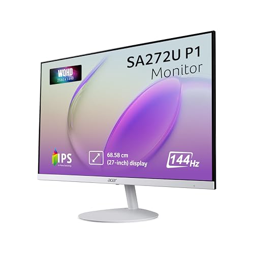 Image of acer SA272U P1 27 Inch WQHD 2560x1440 IPS Monitor|144Hz Refresh Rate | 1ms VRB | HDR10 | AMD FreeSync | 1 x HDMI (2.0) + 1 x DisplayPort (1.4) | Built-in Speakers | Ultra-Slim 7.2mm Design | Eye Care