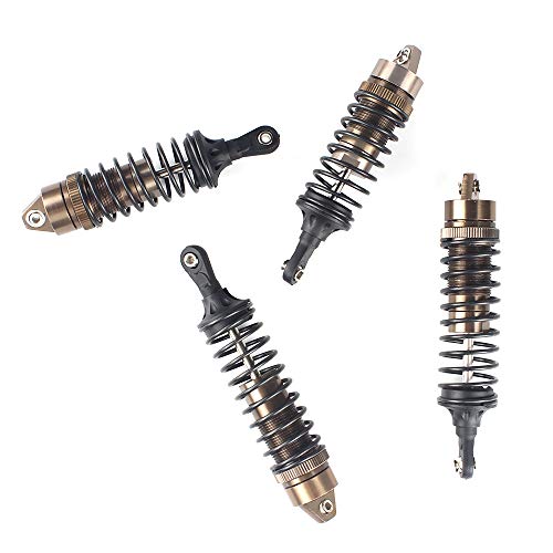 Hosim Shock Absorber Front & Rear, Aluminum Alloy Assembled Springs Damper For 1/10 Traxxas Slash 4X4 4Wd Rc Cars Upgrades Option Parts - 4Pcs (Titanium) #TOP3