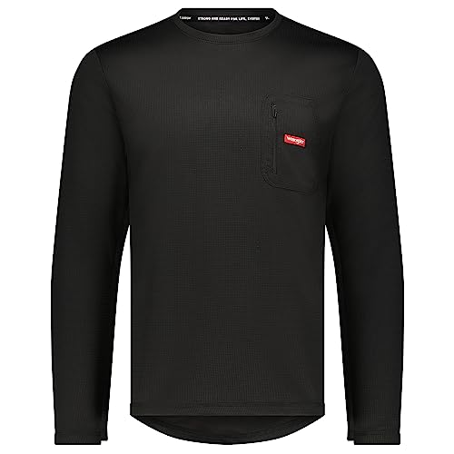Wrangler - Mens Long Sleeve Thermal Shirt (Black - Large) - Cold Weather Base Layer Shirts - Thermal Underwear for Men
