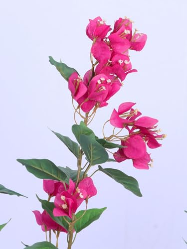 Image of ARICK DECOR 3.6Ft Artificial Bougainvillea Flowers Tree in Pot, 3.6ft Realistic Faux Pink Silk Flower Plant, Peacock Shaped Decor for Home, Office & Balcony
