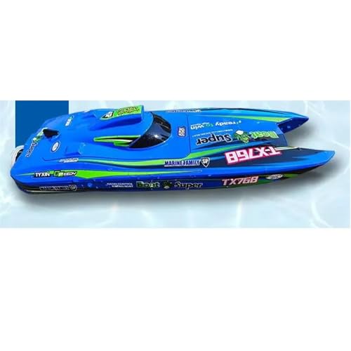 LKHLTBF Lancha teledirigida tx768 RC 2.4g sin escobillas de Alta Velocidad, Barco de Control Remoto de 30 km/h, lancha rápida Profesional, Juguete acuático para niños, Regalo,B,Single Battery
