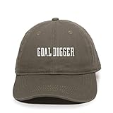 DSGN By DNA Goal Digger Dad Baseball Cap Embroidered Cotton Adjustable Dad Hat Olive