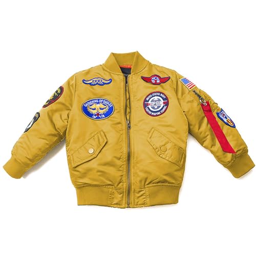 Image of CORIRESHA Kids Bomber Jacket Full Zip Badge Thermal Jacket with Pockets