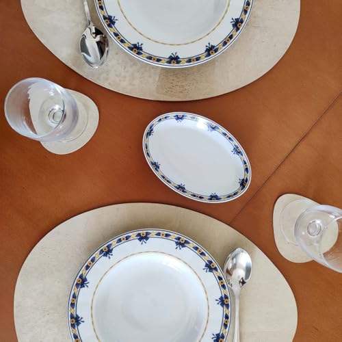 Sets de table en Cortiça crème ovales lavables et durables