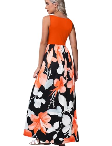 Image of Bluetime Women's Summer Boho Sleeveless Floral Print Tank Long Maxi Dress (S-3XL)