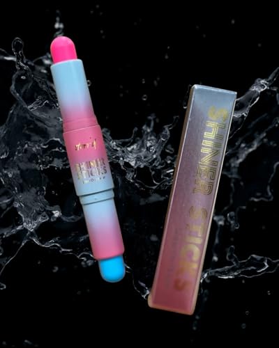 Image of SHINER STICKS Dual-colored Applicator Athletic Sunscreen Sticks, 14 Colors, SPF30 UVA & UVB Protection, Water-Resistant, Moisturizer, Glare Reduction, Easy application & removal (Pink & Blue)