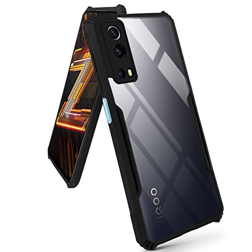 Image of Jkobi Back Cover Case for Vivo iQOO Z3 5G (Crystal Glass Back | Camera Protection | Shockproof Bumpers | Professional Black)
